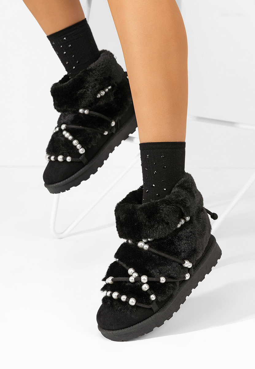 Cizme tip ugg Belvia negre