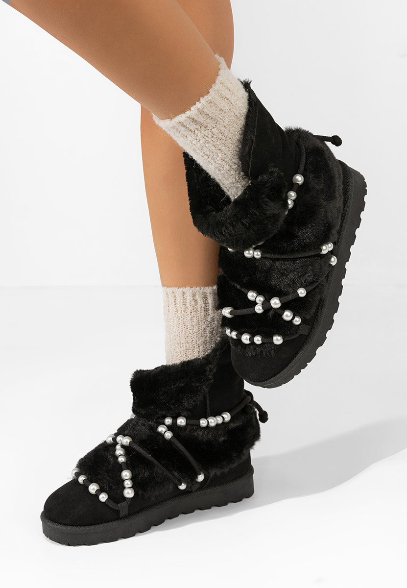 Cizme tip ugg Belvia negre