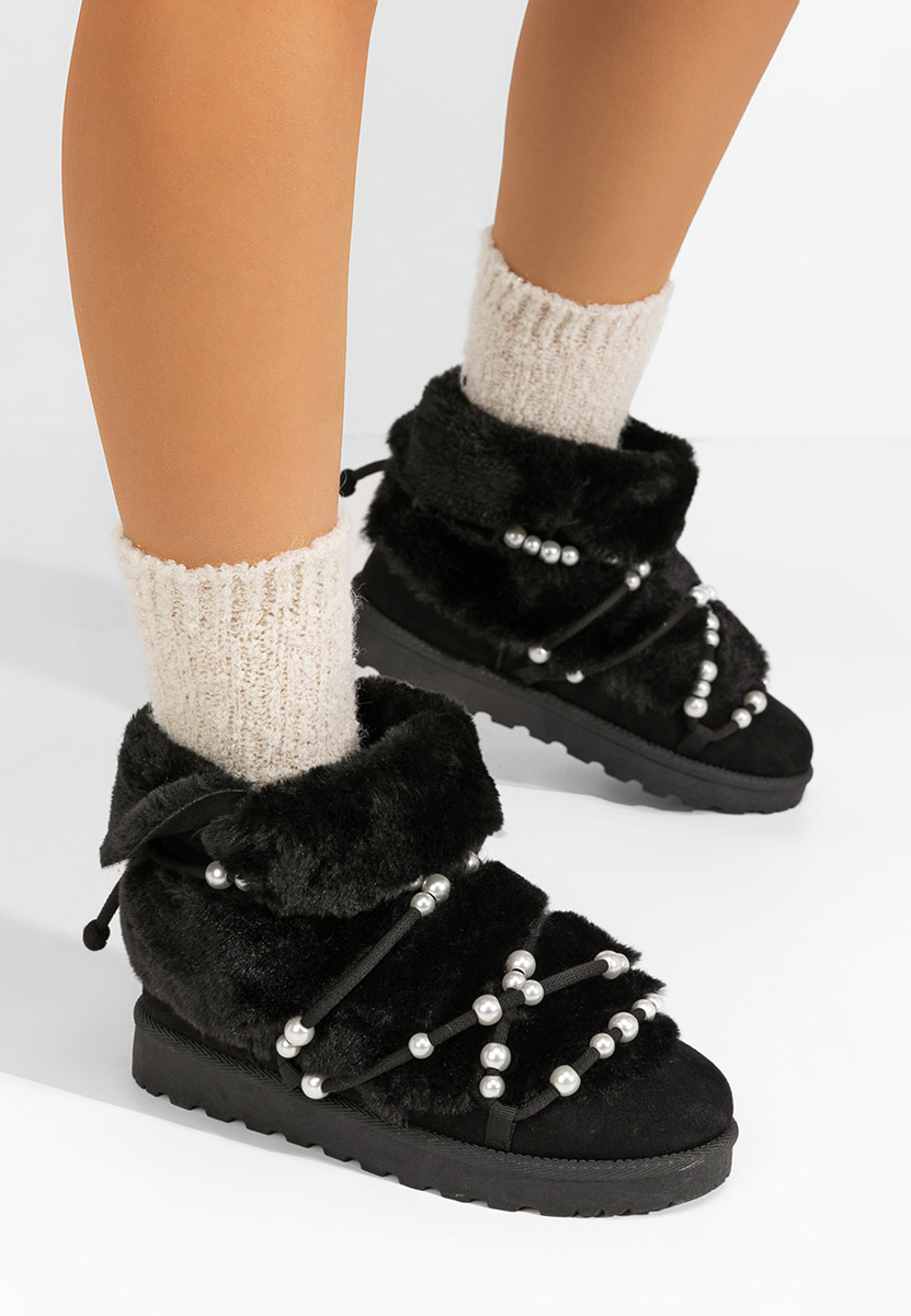 Cizme tip ugg Belvia negre