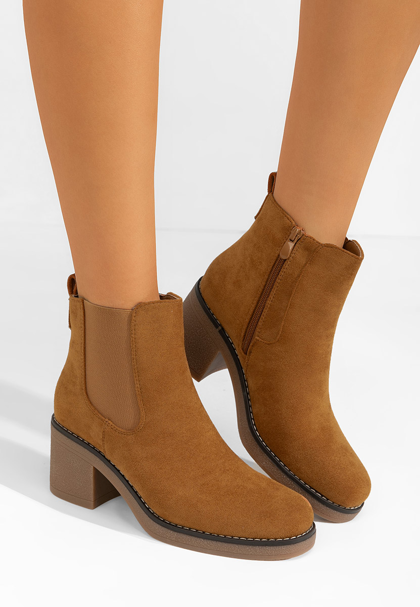 Ghete cu toc Winnifred camel