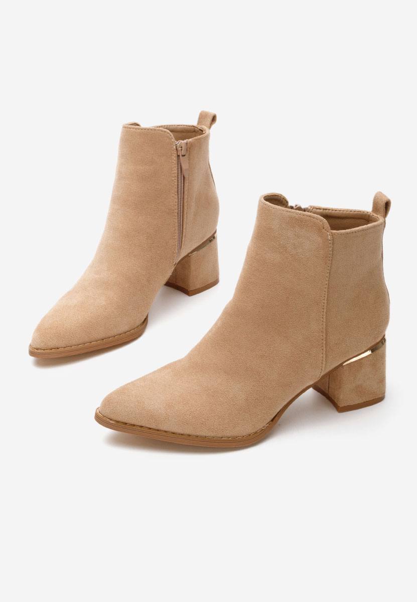 Botine cu toc gros Ramona kaki