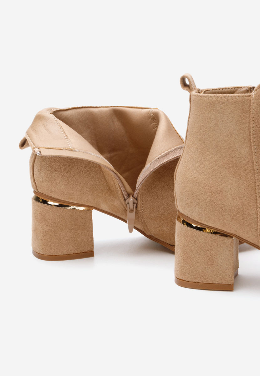 Botine cu toc gros Ramona kaki