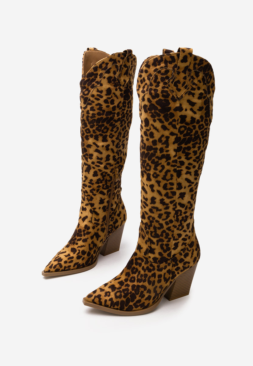 Cizme cowboy damă Niveda leopard