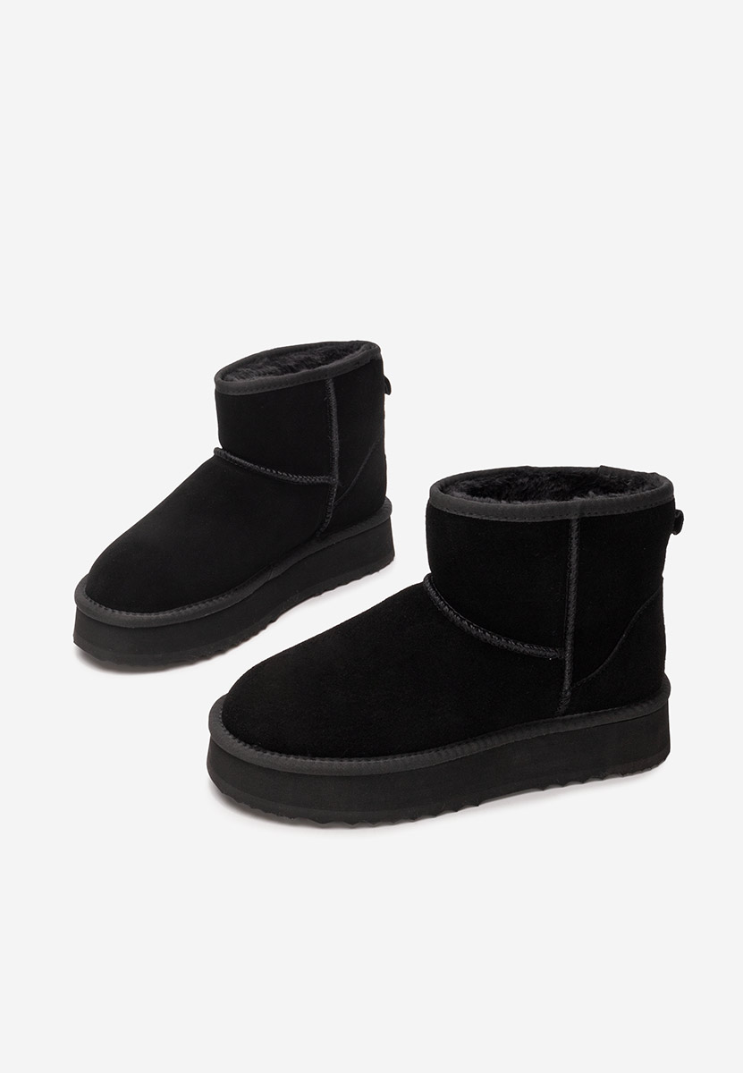 Cizme tip ugg Elvera negre