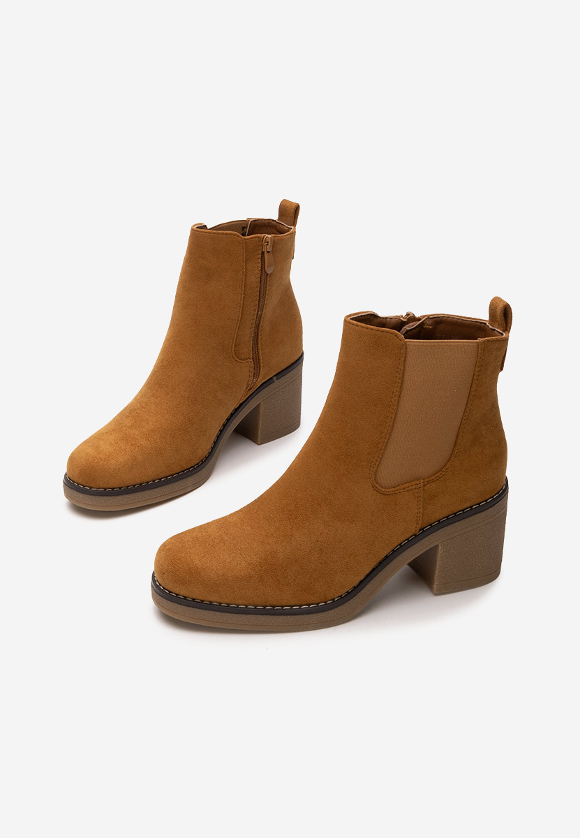 Ghete cu toc Winnifred camel