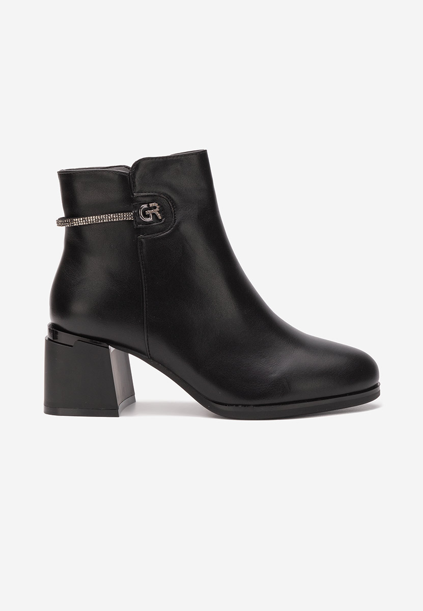 Botine cu toc gros Georgie negre