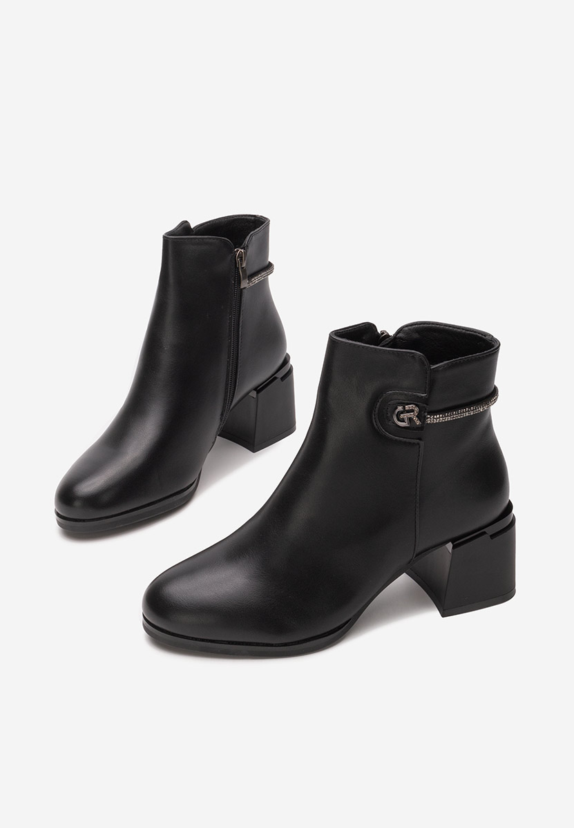 Botine cu toc gros Georgie negre