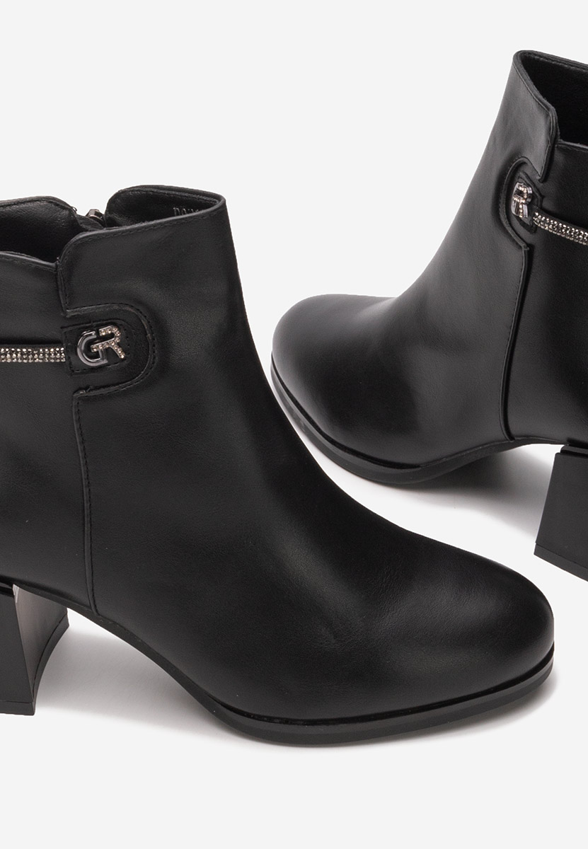 Botine cu toc gros Georgie negre