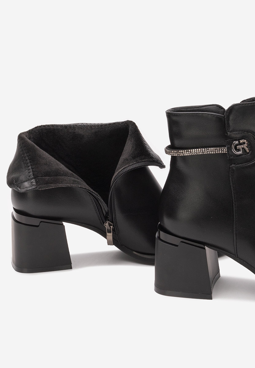 Botine cu toc gros Georgie negre