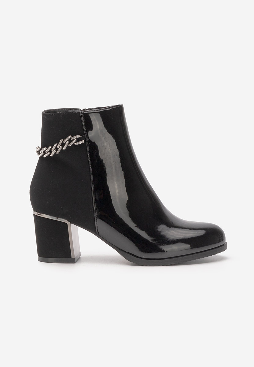 Botine cu toc gros Akilah V2 negre