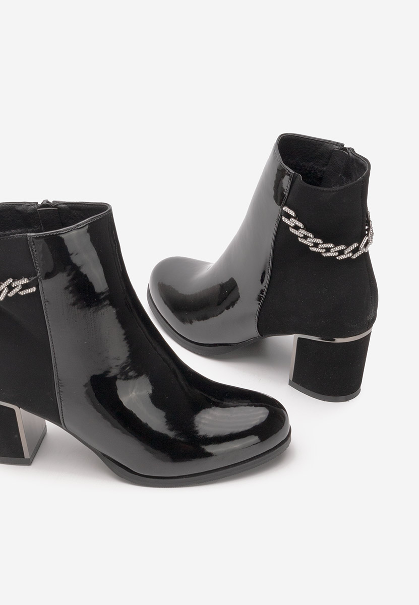 Botine cu toc gros Akilah V2 negre