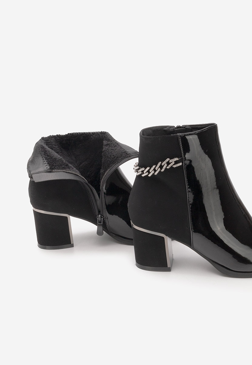 Botine cu toc gros Akilah V2 negre