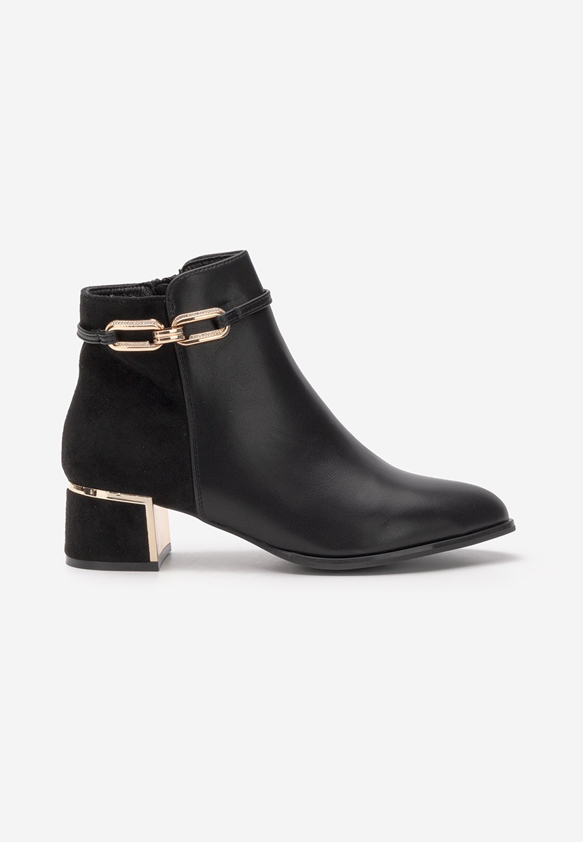 Botine cu toc gros Verla negre