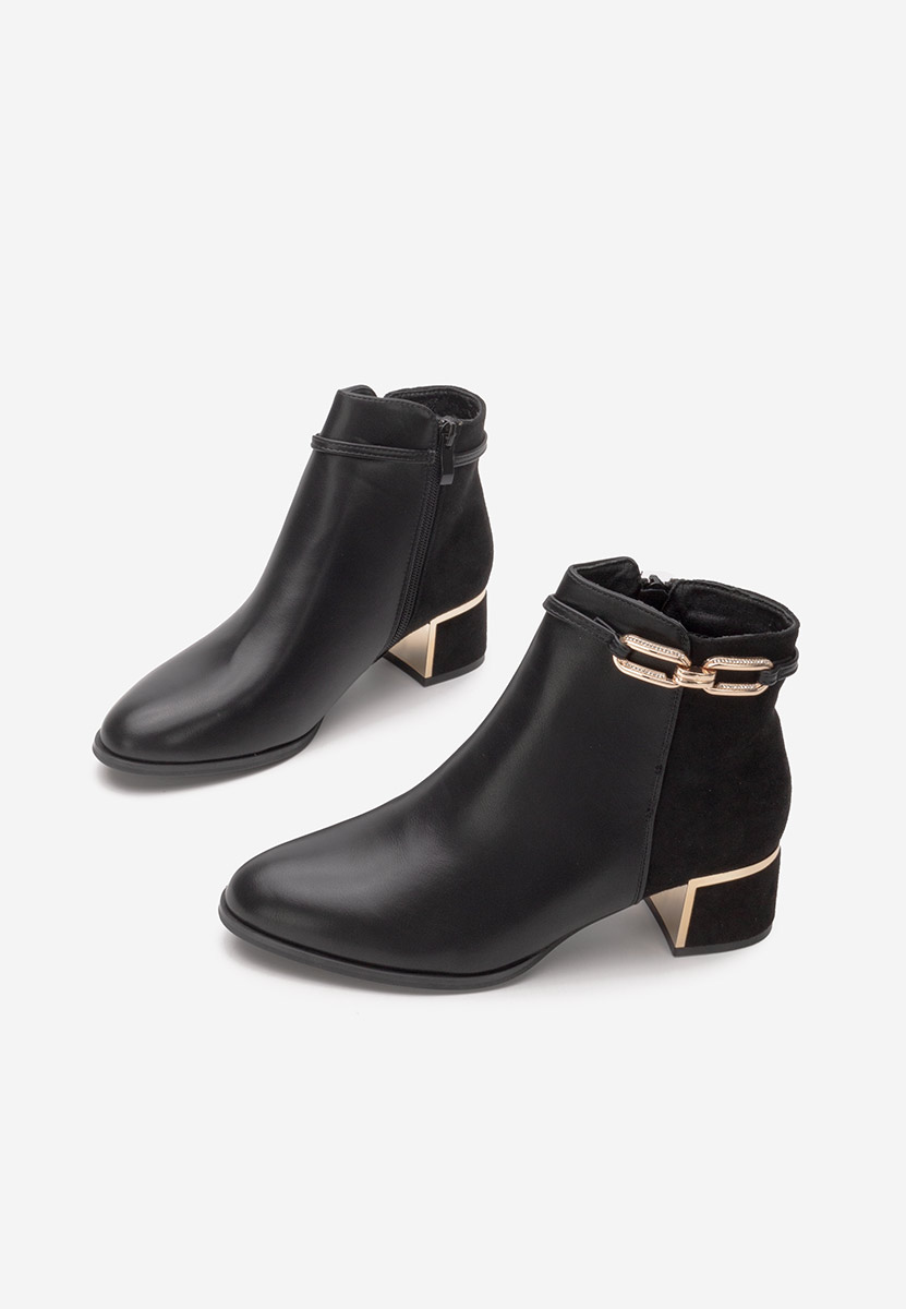 Botine cu toc gros Verla negre