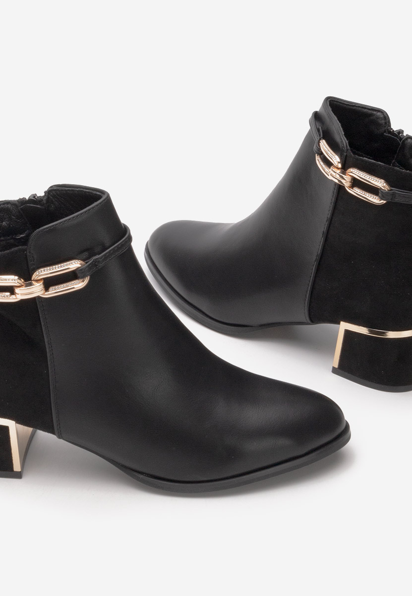 Botine cu toc gros Verla negre