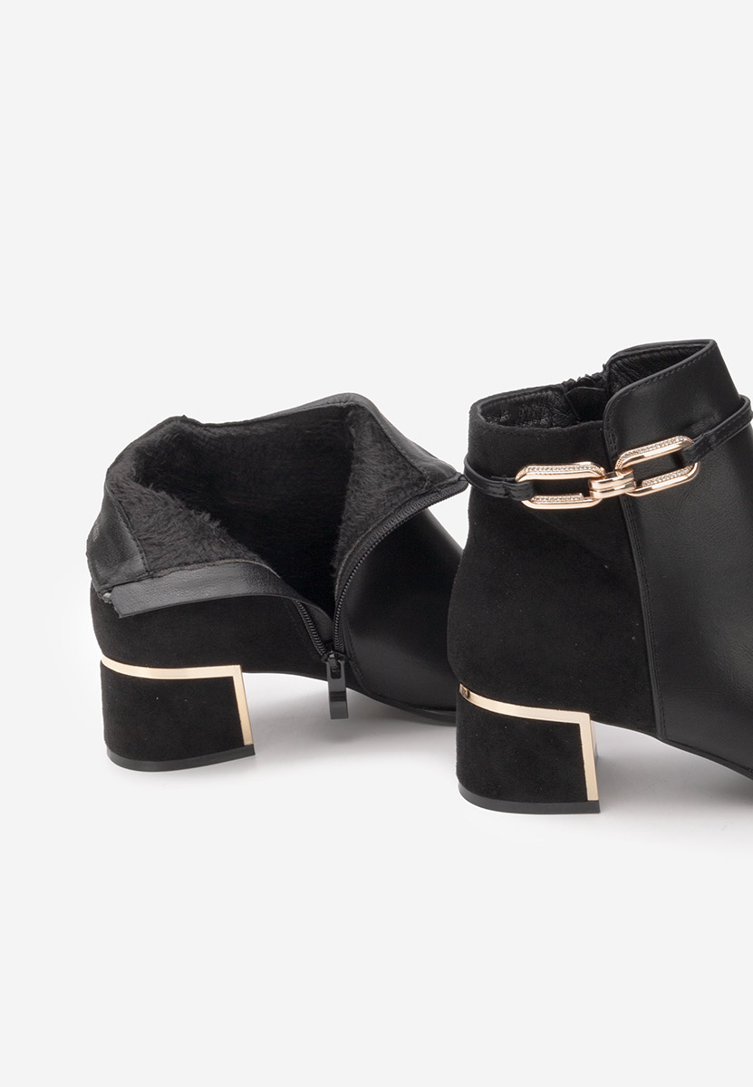 Botine cu toc gros Verla negre