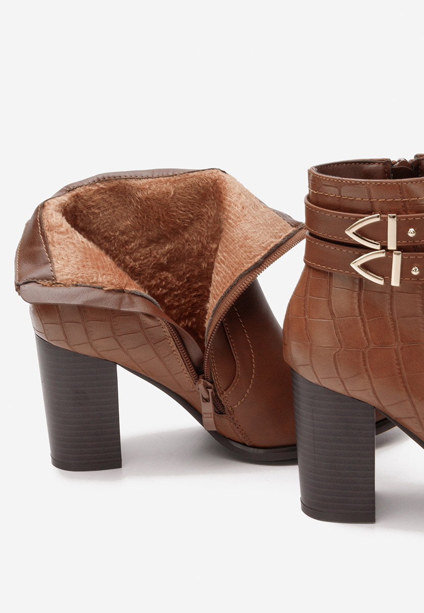 Botine cu toc gros Theodore camel