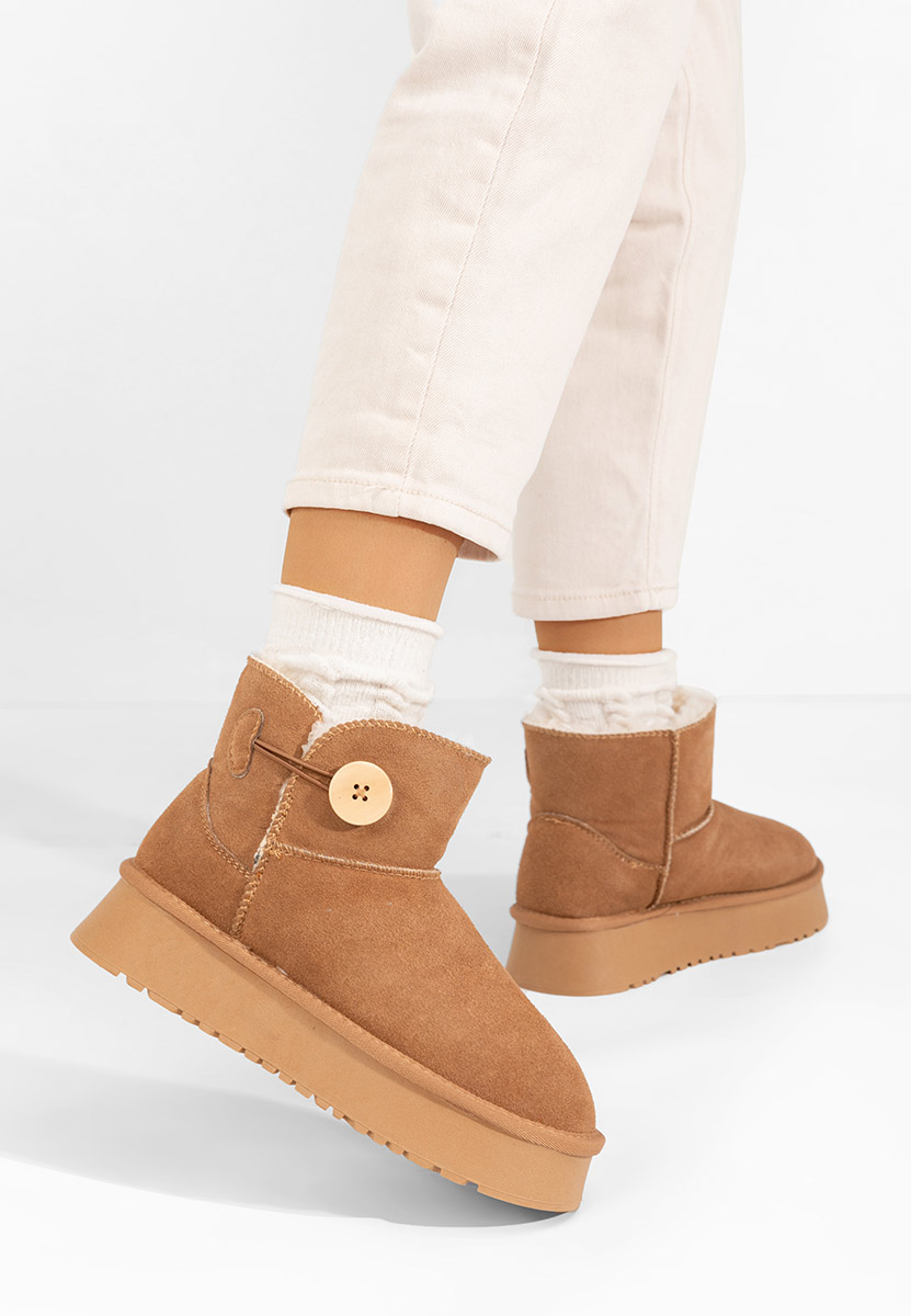 Cizme tip ugg cu platformă Velsia camel