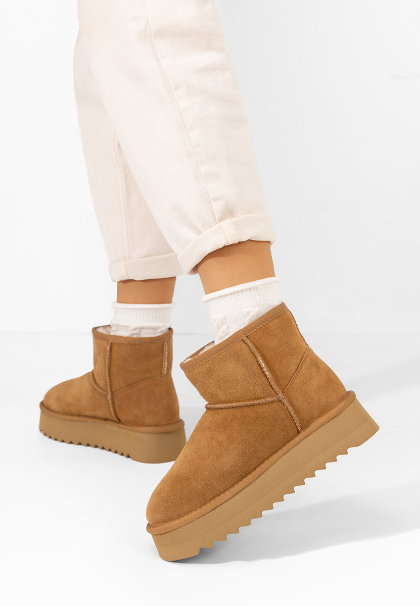 Cizme tip ugg cu platformă Katy camel