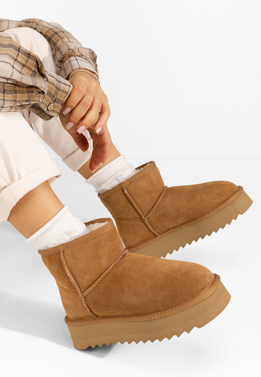 Cizme tip ugg cu platformă Katy camel