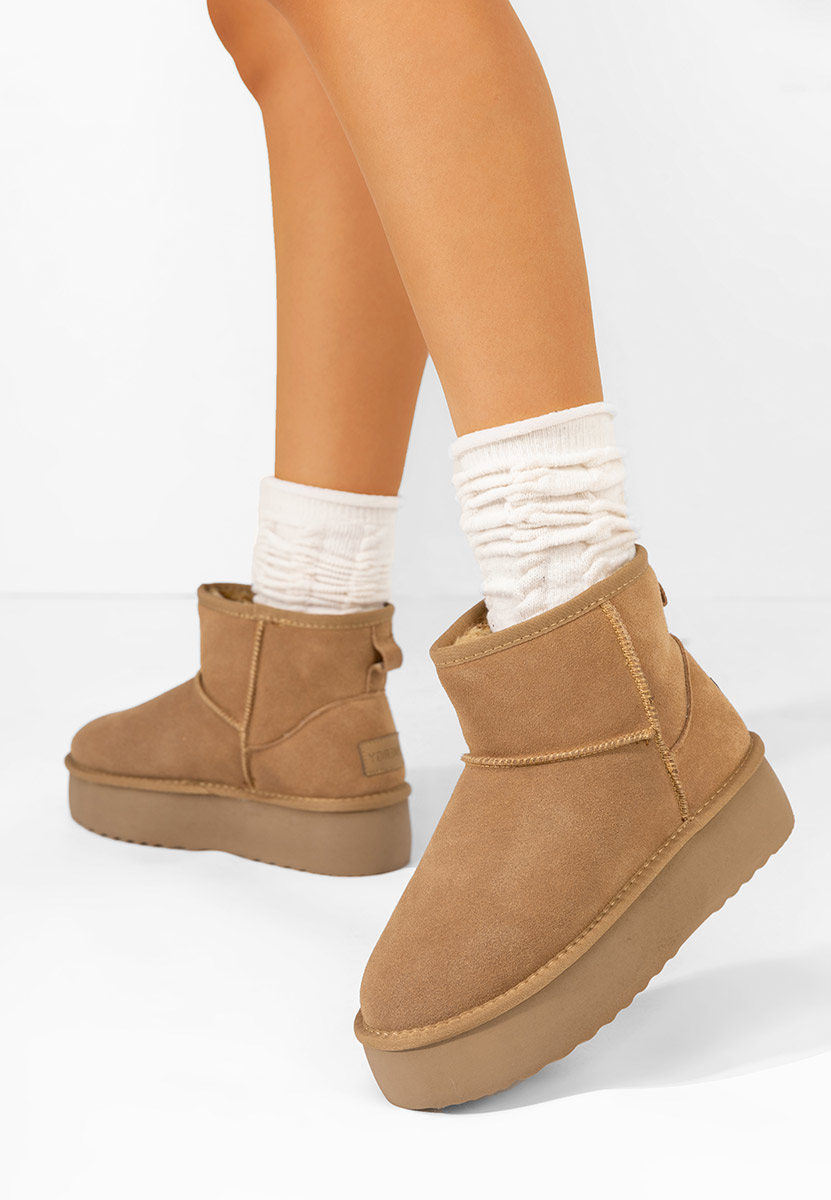 Cizme tip ugg cu platformă Nalya camel