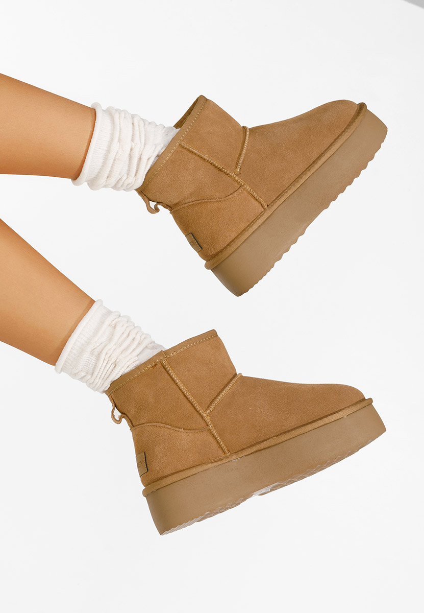 Cizme tip ugg cu platformă Nalya camel