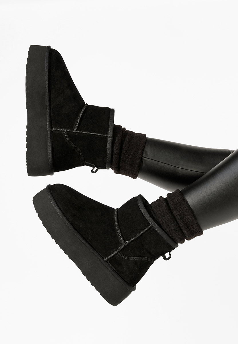 Cizme tip ugg cu platformă Nalya V3 negre