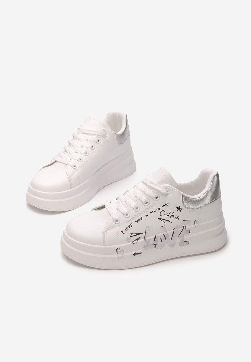 Sneakers cu platforma Lakia argintii