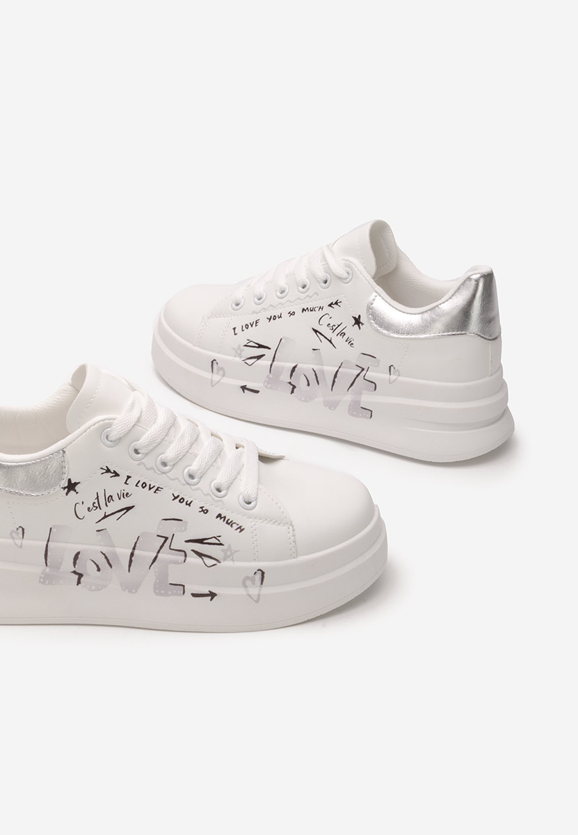 Sneakers cu platforma Lakia argintii