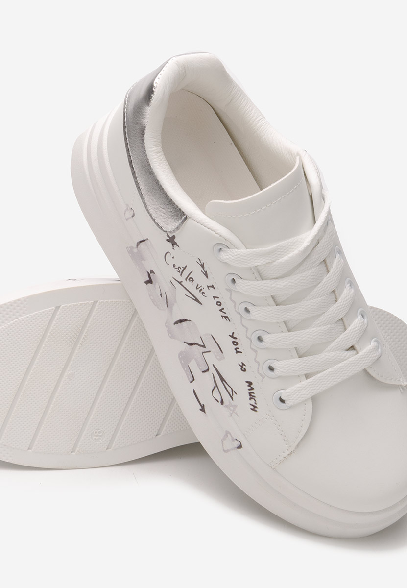 Sneakers cu platforma Lakia argintii
