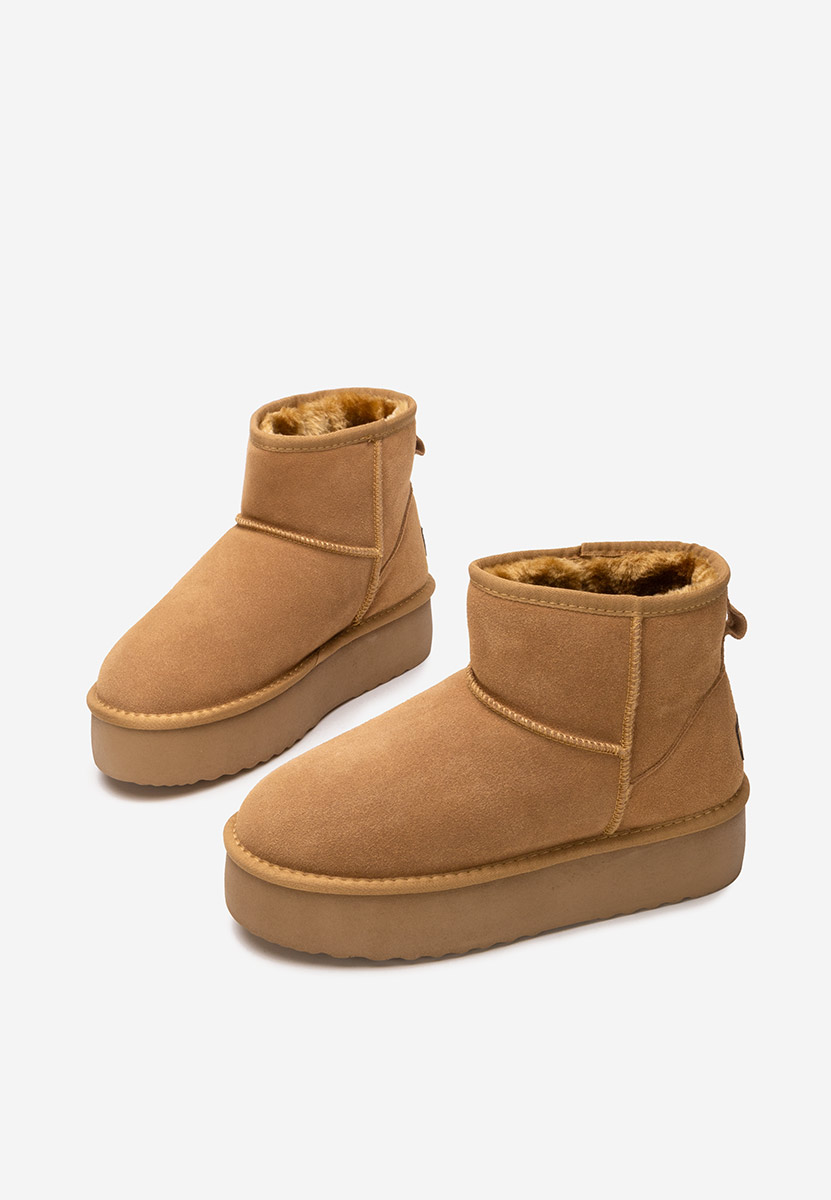 Cizme tip ugg cu platformă Nalya camel