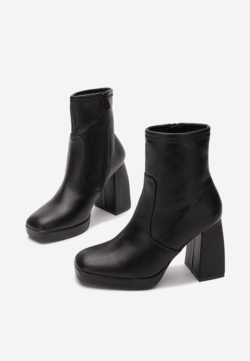 Botine cu toc gros Paloma negre