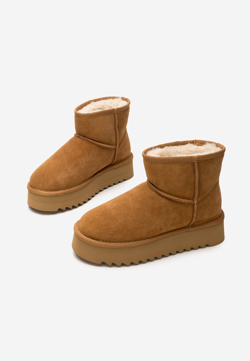 Cizme tip ugg cu platformă Katy camel