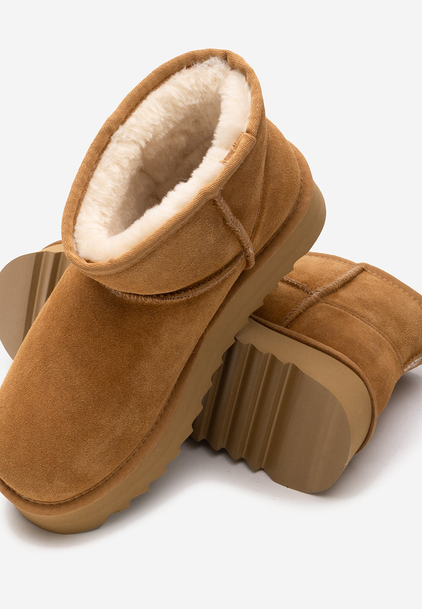 Cizme tip ugg cu platformă Katy camel