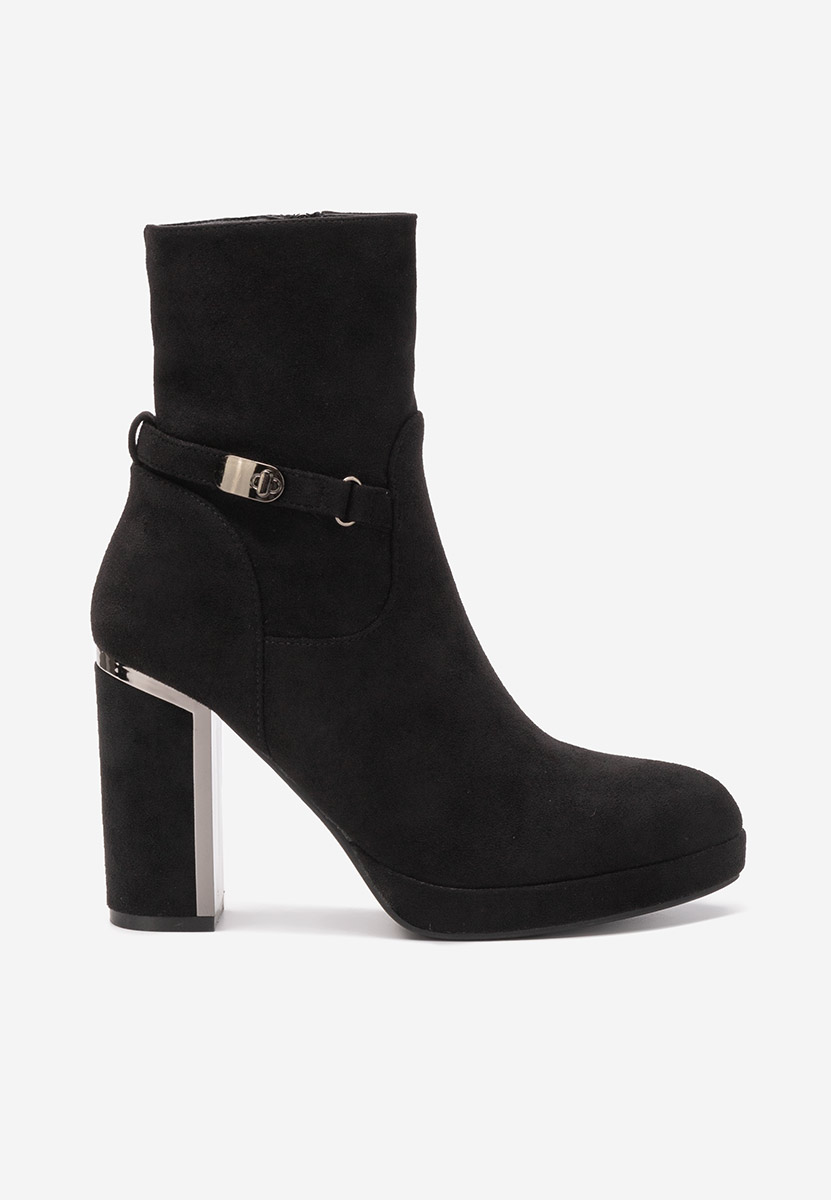 Botine cu toc gros Chester negre