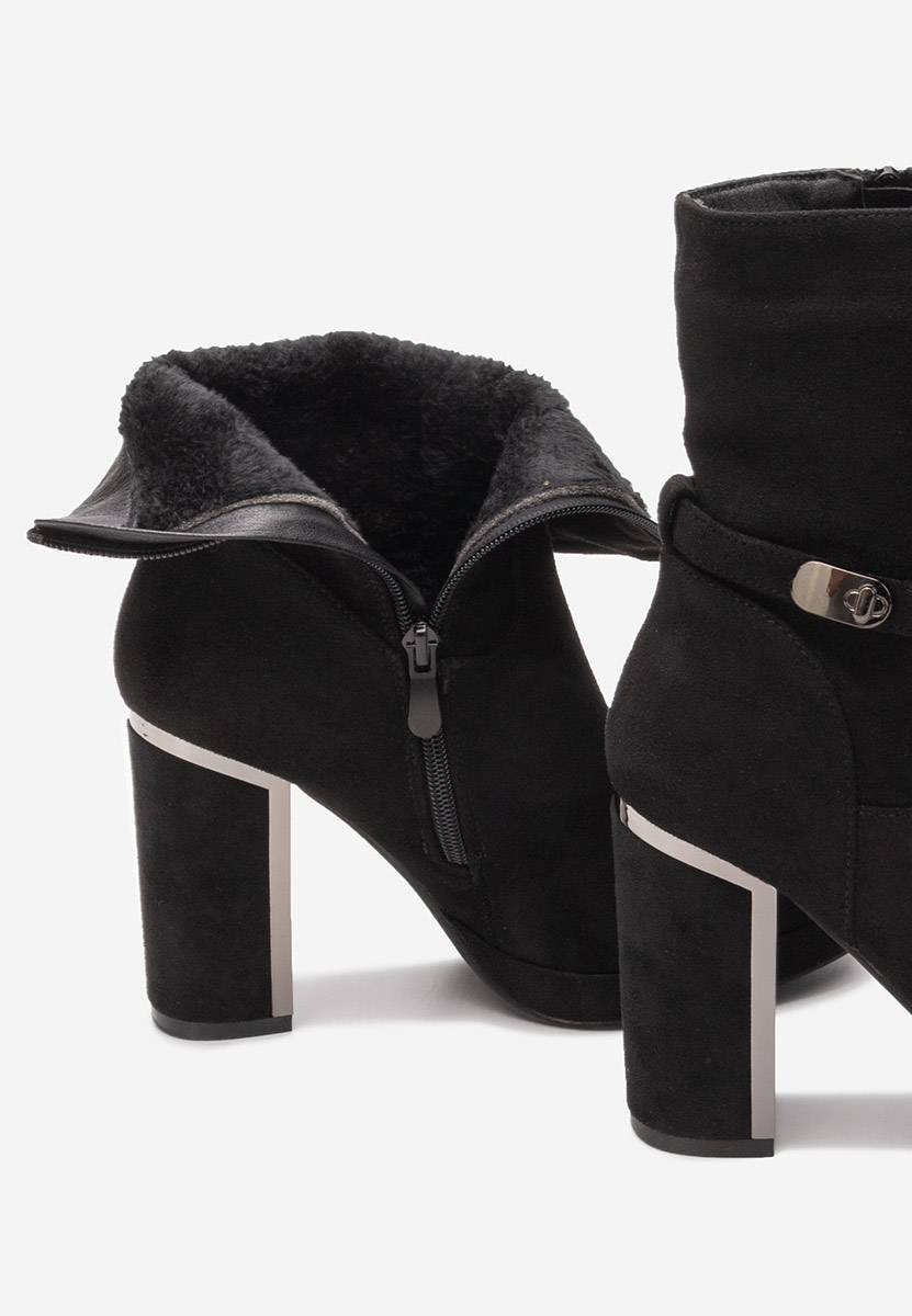 Botine cu toc gros Chester negre