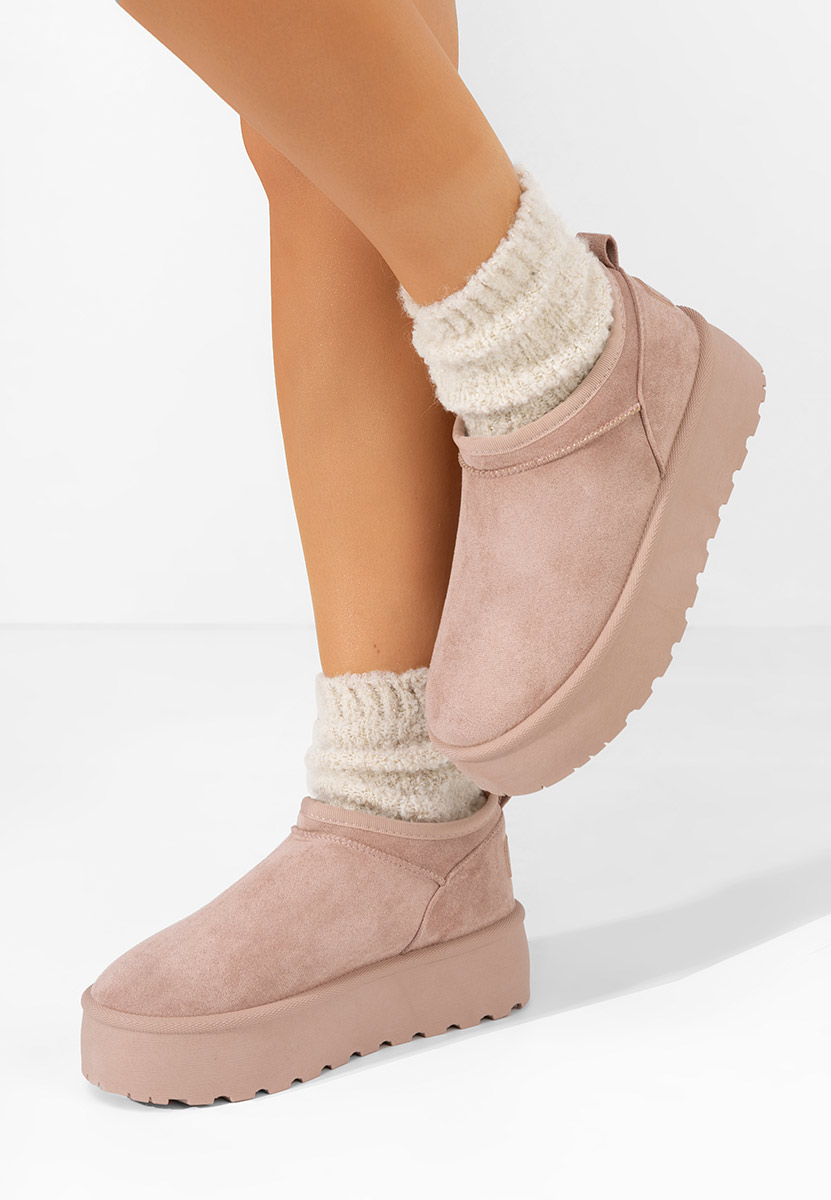 Cizme tip ugg Lorenna roz