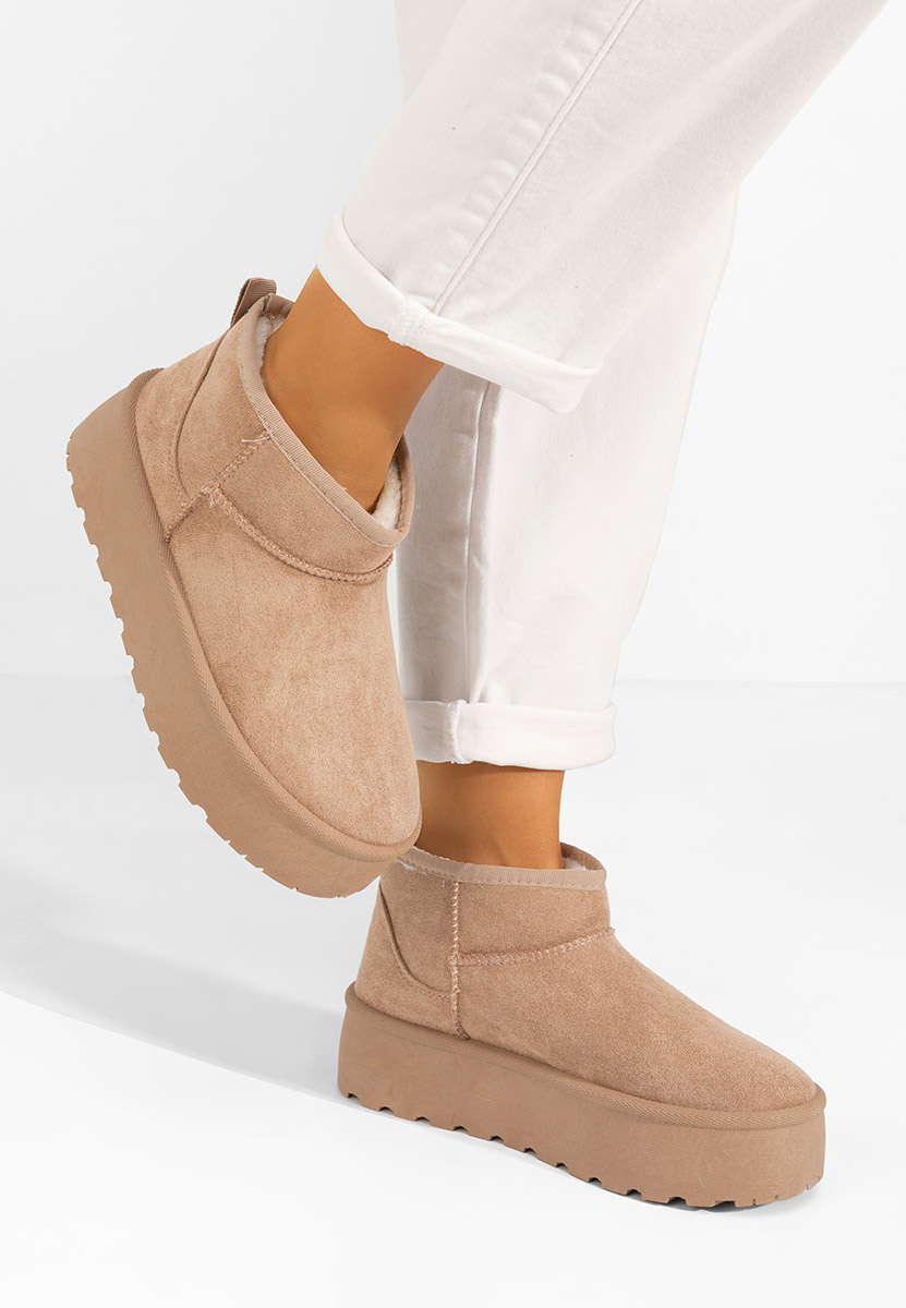 Cizme tip ugg Lorenna kaki