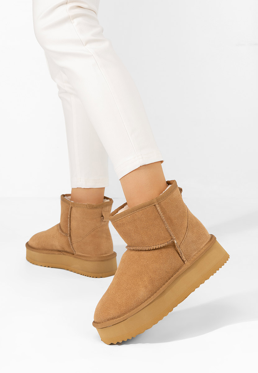 Cizme tip ugg cu platformă Nalya camel