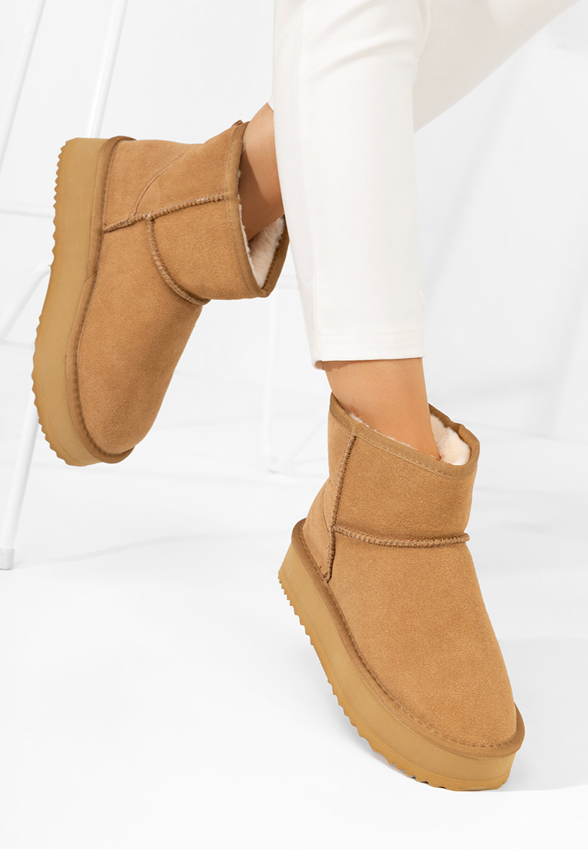 Cizme tip ugg cu platformă Nalya camel