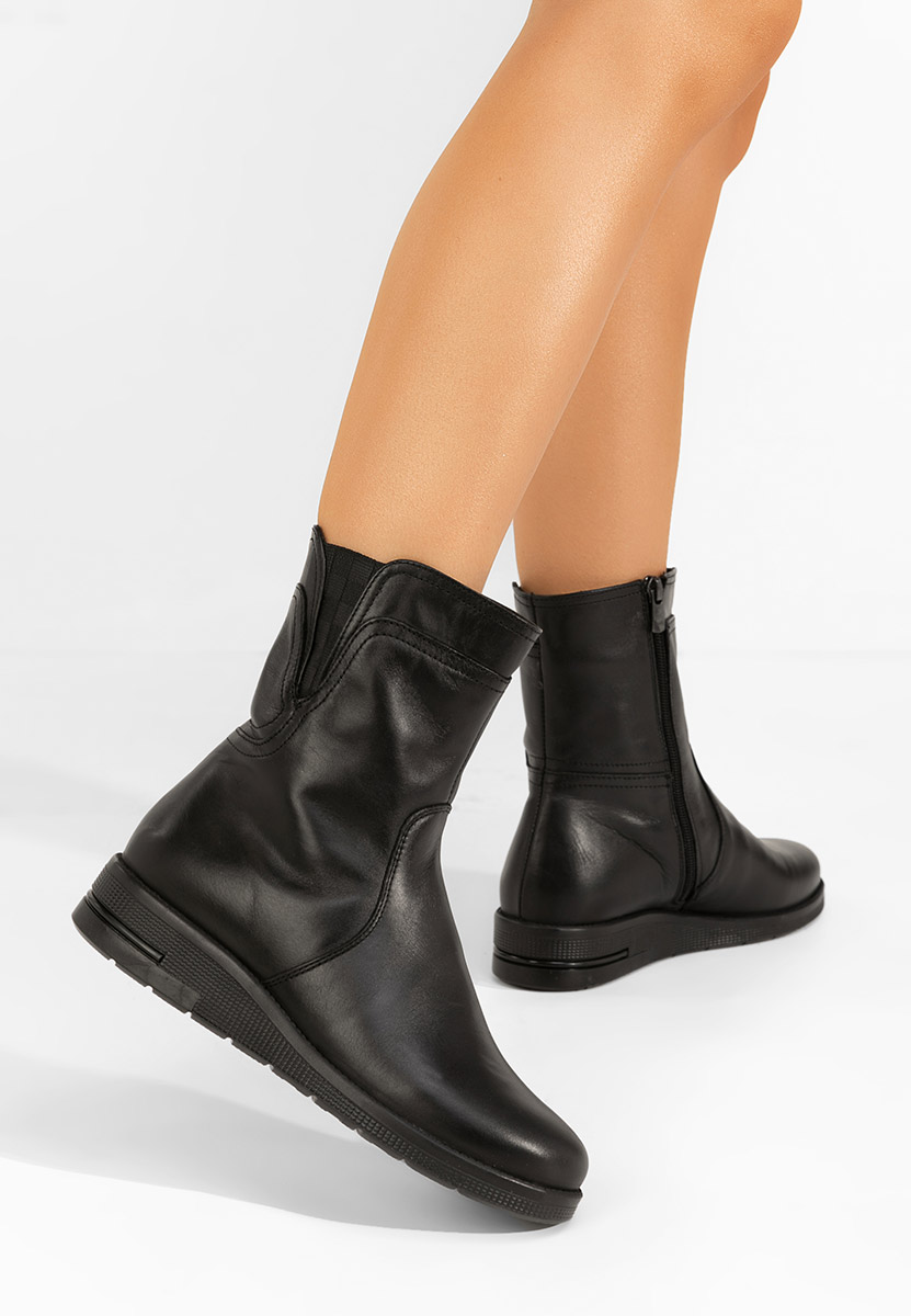 Ghete dama piele Georgianna negre Ghete dama piele Georgianna negre