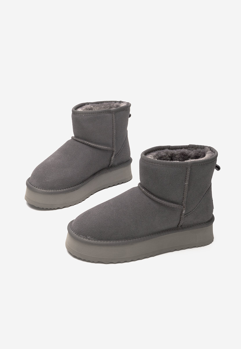 Cizme tip ugg Elvera gri