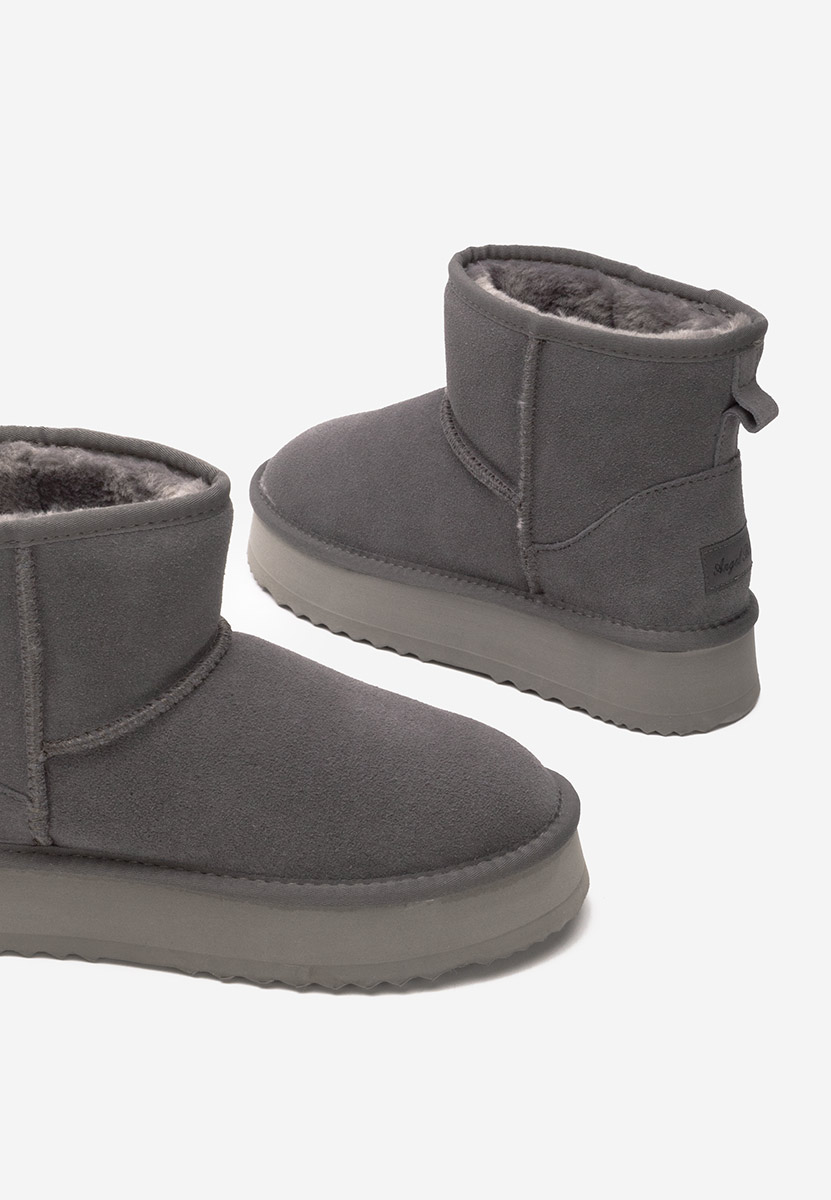 Cizme tip ugg Elvera gri