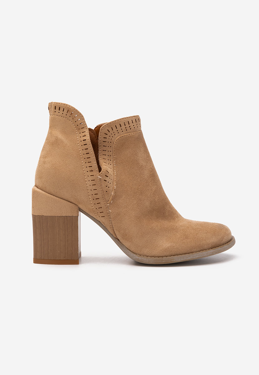Botine cu toc gros Traicy kaki
