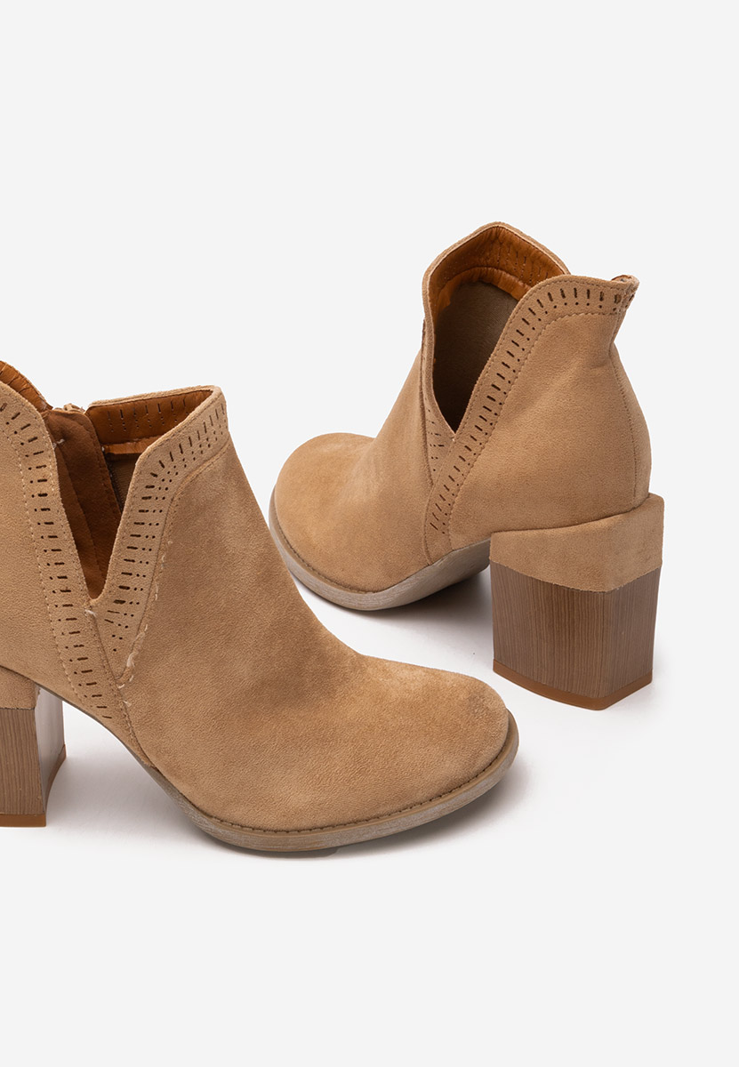 Botine cu toc gros Traicy kaki