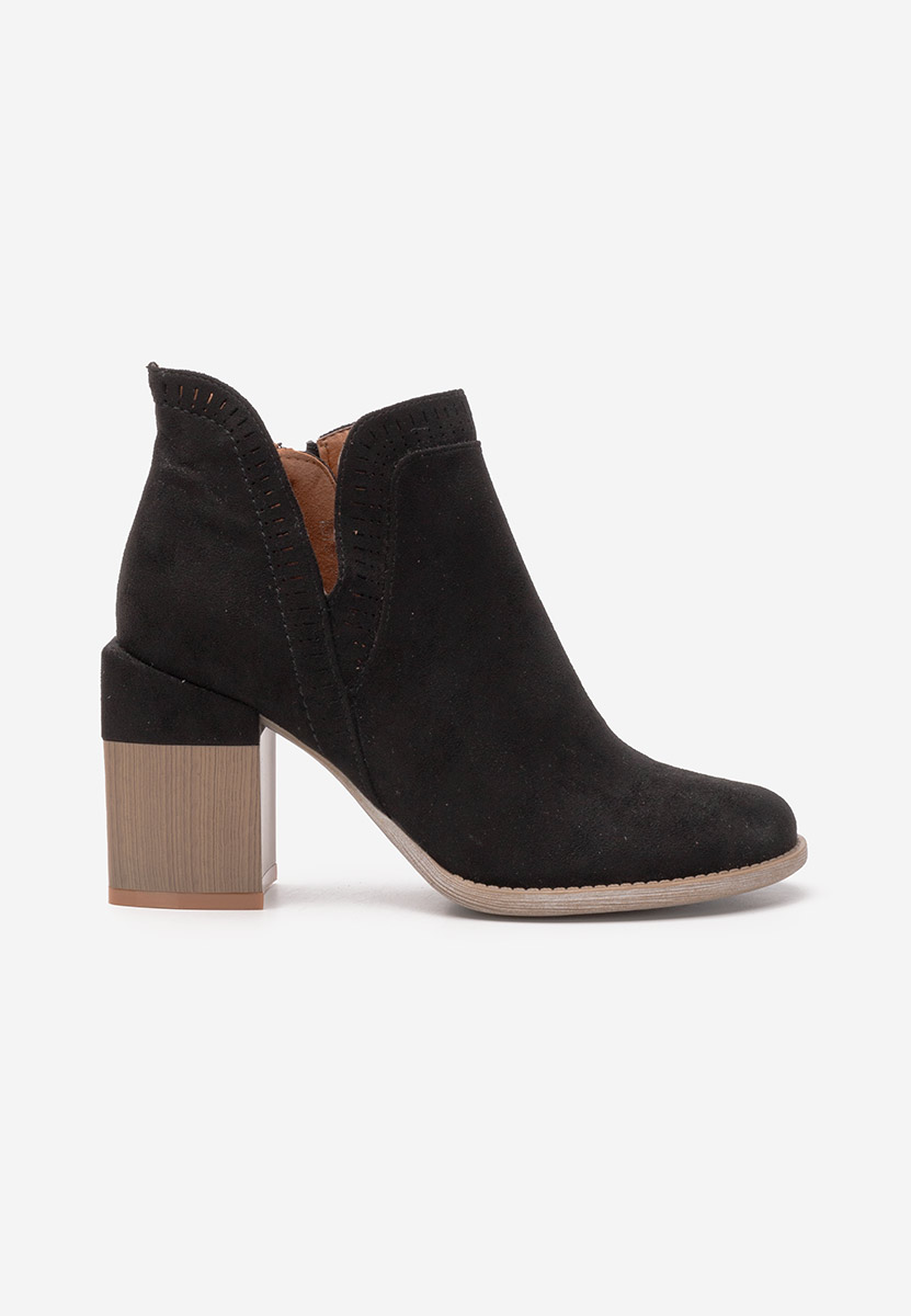 Botine cu toc gros Traicy negre