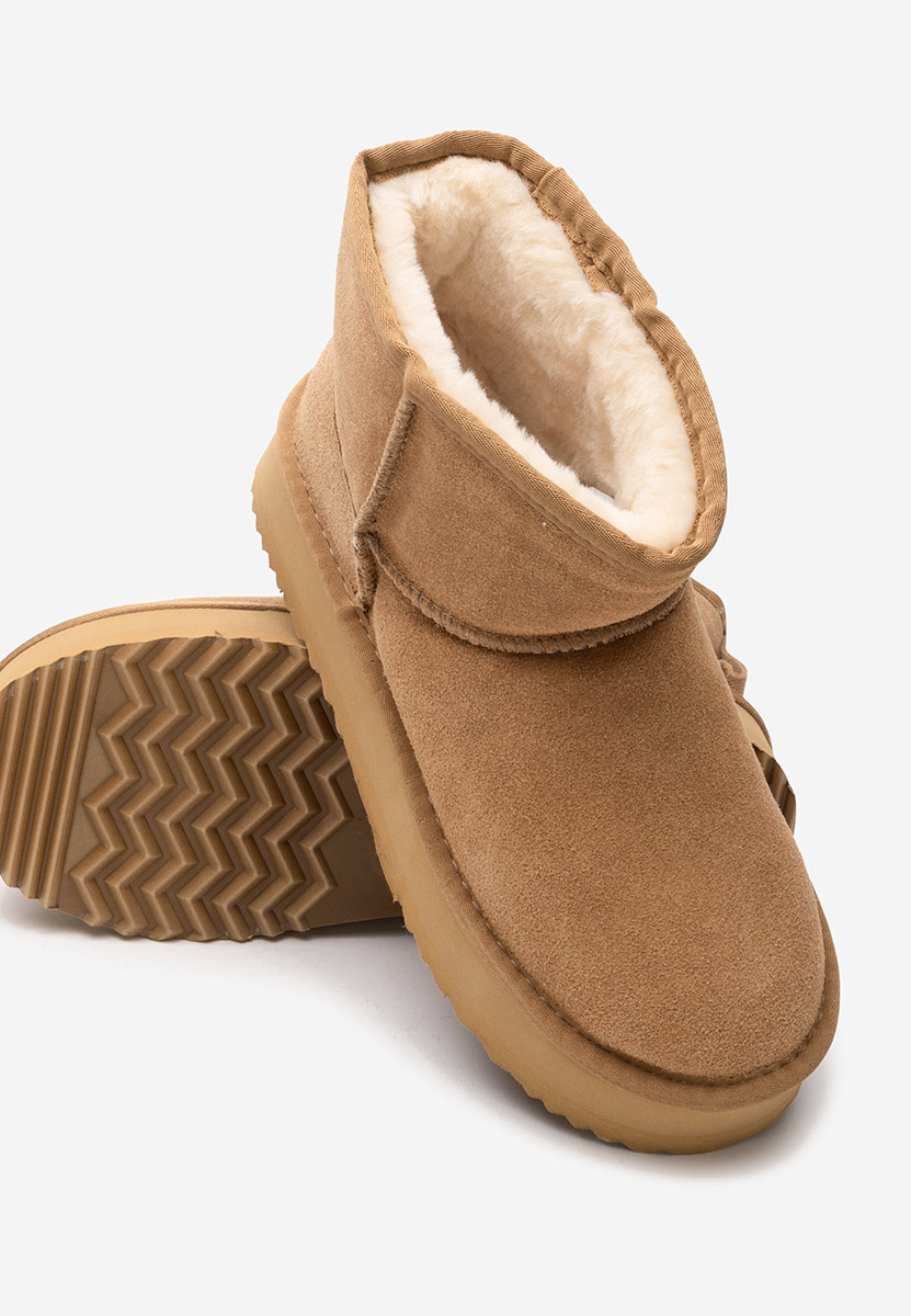 Cizme tip ugg cu platformă Nalya camel