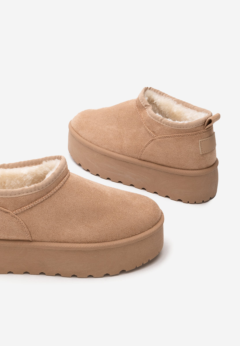 Cizme tip ugg Lorenna kaki