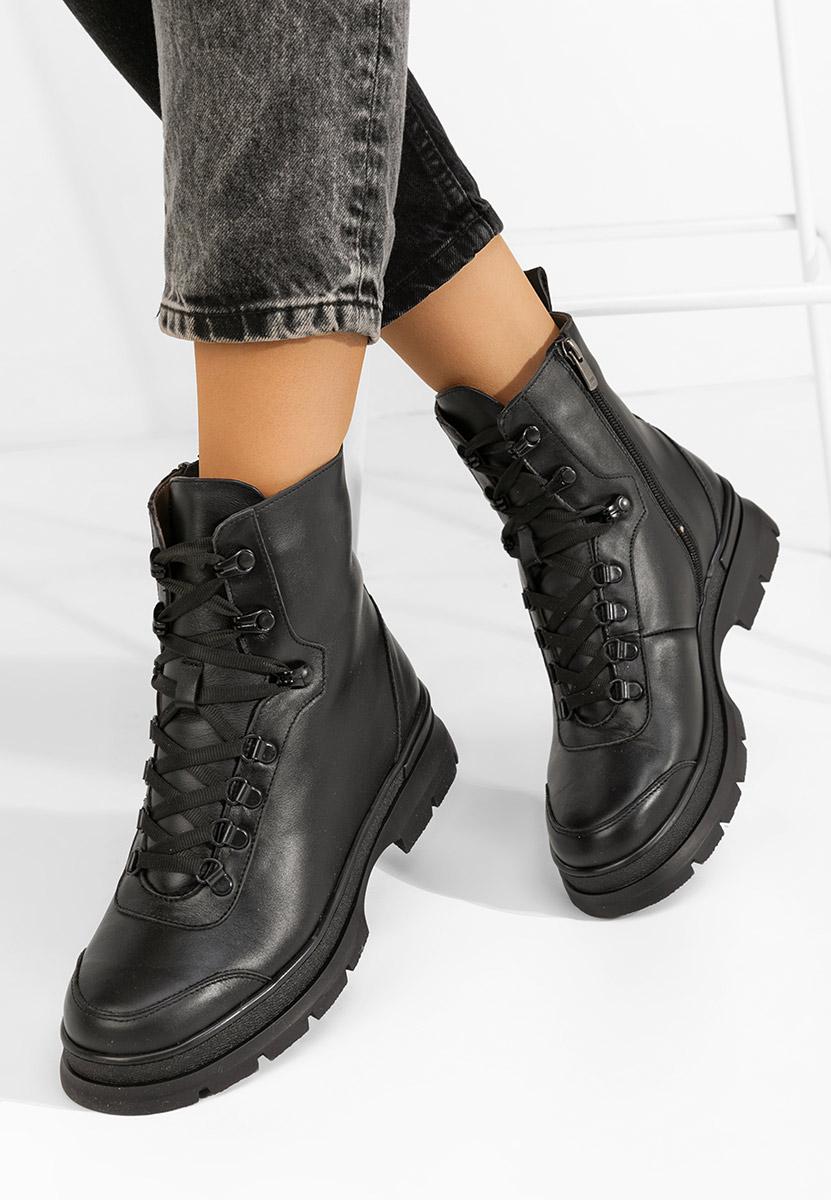 Ghete dama piele Rachal negre