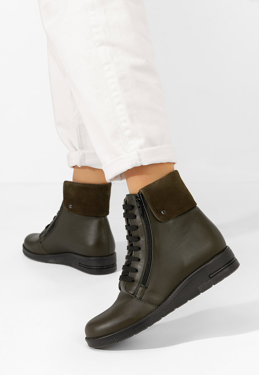 Ghete dama piele Monserrate kaki